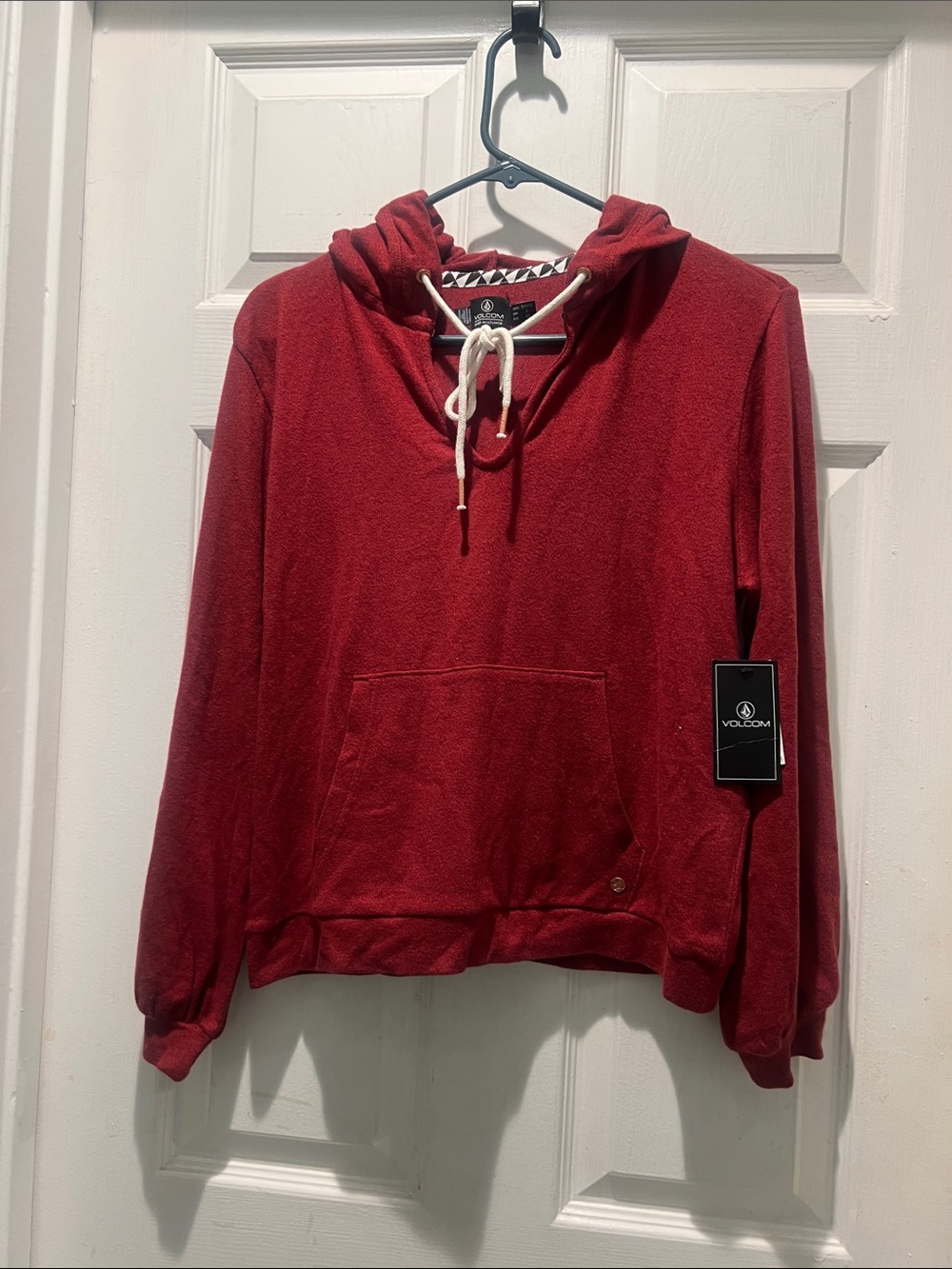 Volcom Women's Deep Red Pullover Hooded Sweater